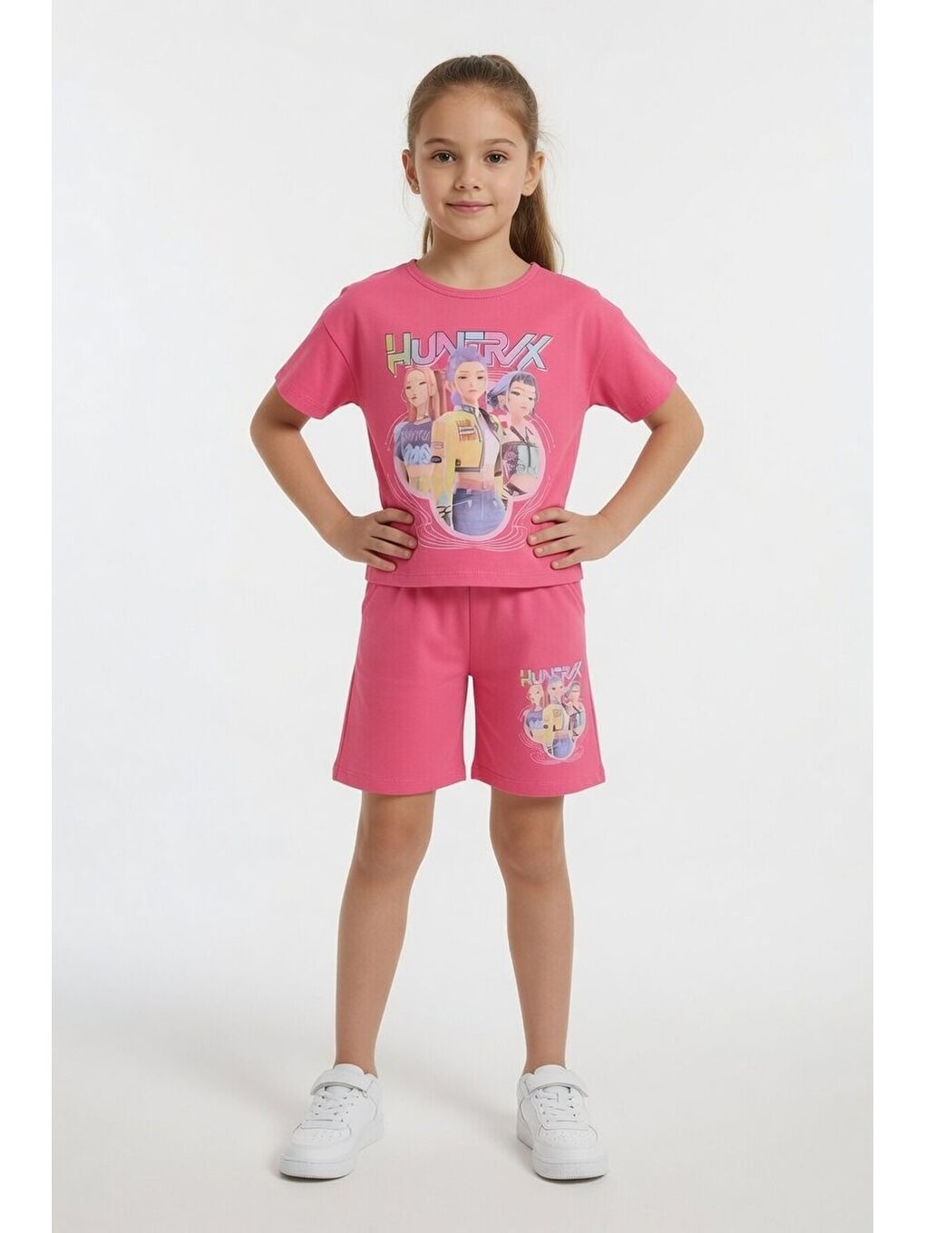 Pembe Girls Baskılı Kız Çocuk Şortlu Tişörtlü 2li Takım 23853-1