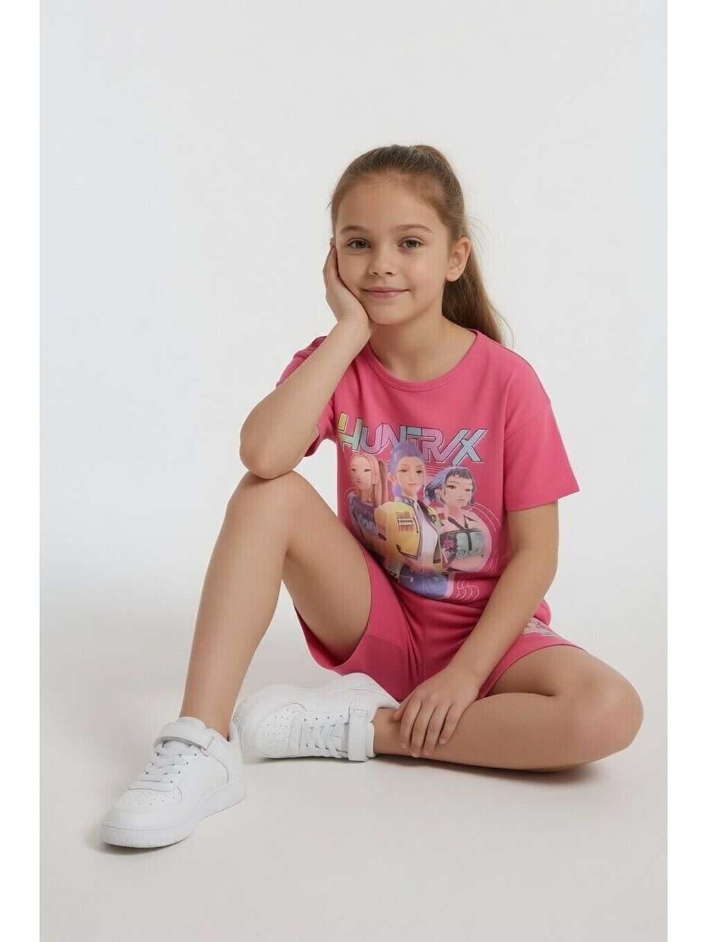 Pembe Girls Baskılı Kız Çocuk Şortlu Tişörtlü 2li Takım 23853-3