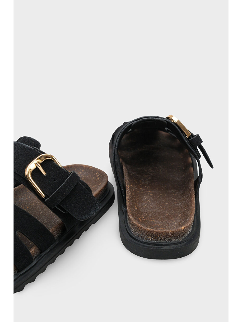 Siyah Abbie Gladyatör Tokalı Kadın Terlik-3