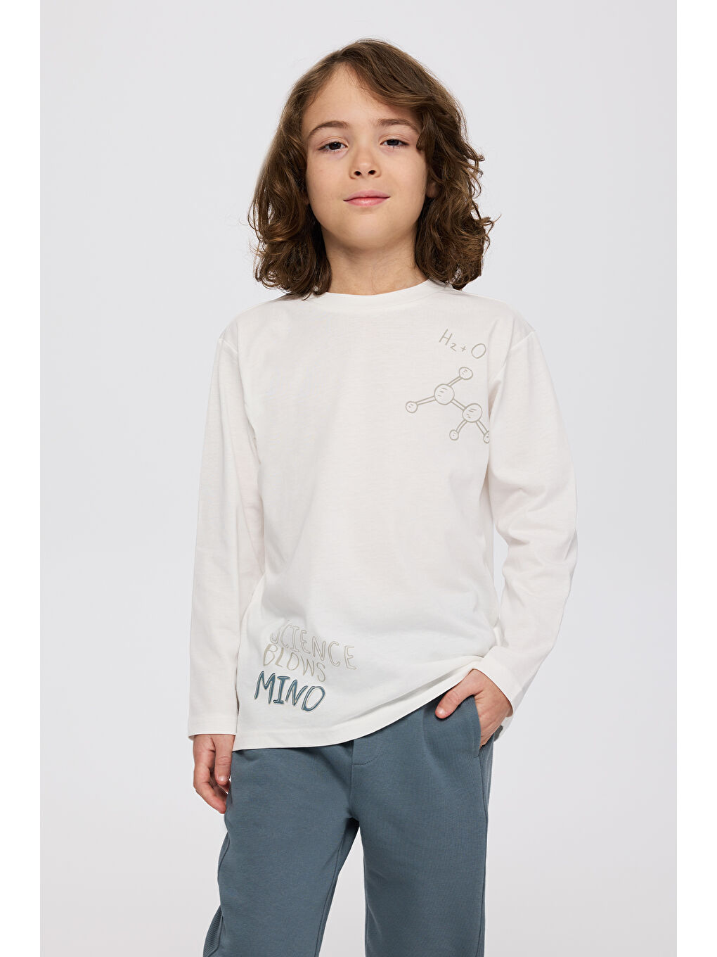 Erkek Çocuk Baskı Detaylı Yumuşak Dokulu Ekru Tişört-2