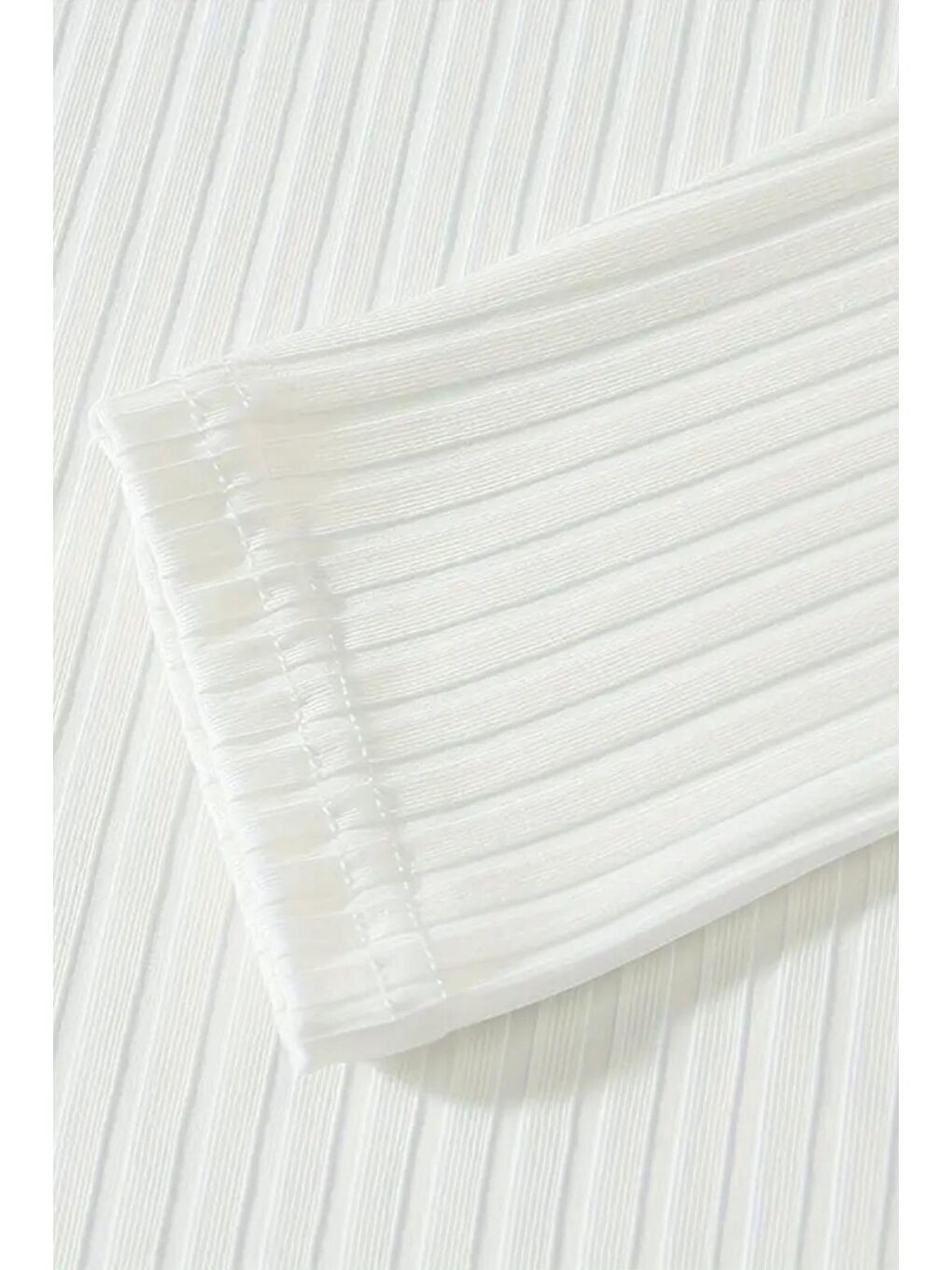 Beyaz Jordao Fitilli Slim Fit Elastanlı Bisiklet Yaka Erkek Uzun Kol Tshirt-4