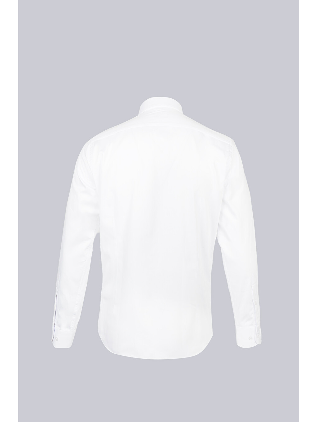 Beyaz Slim Fit Uzun Kollu Açık İtalyan Yaka Saten Gömlek-1