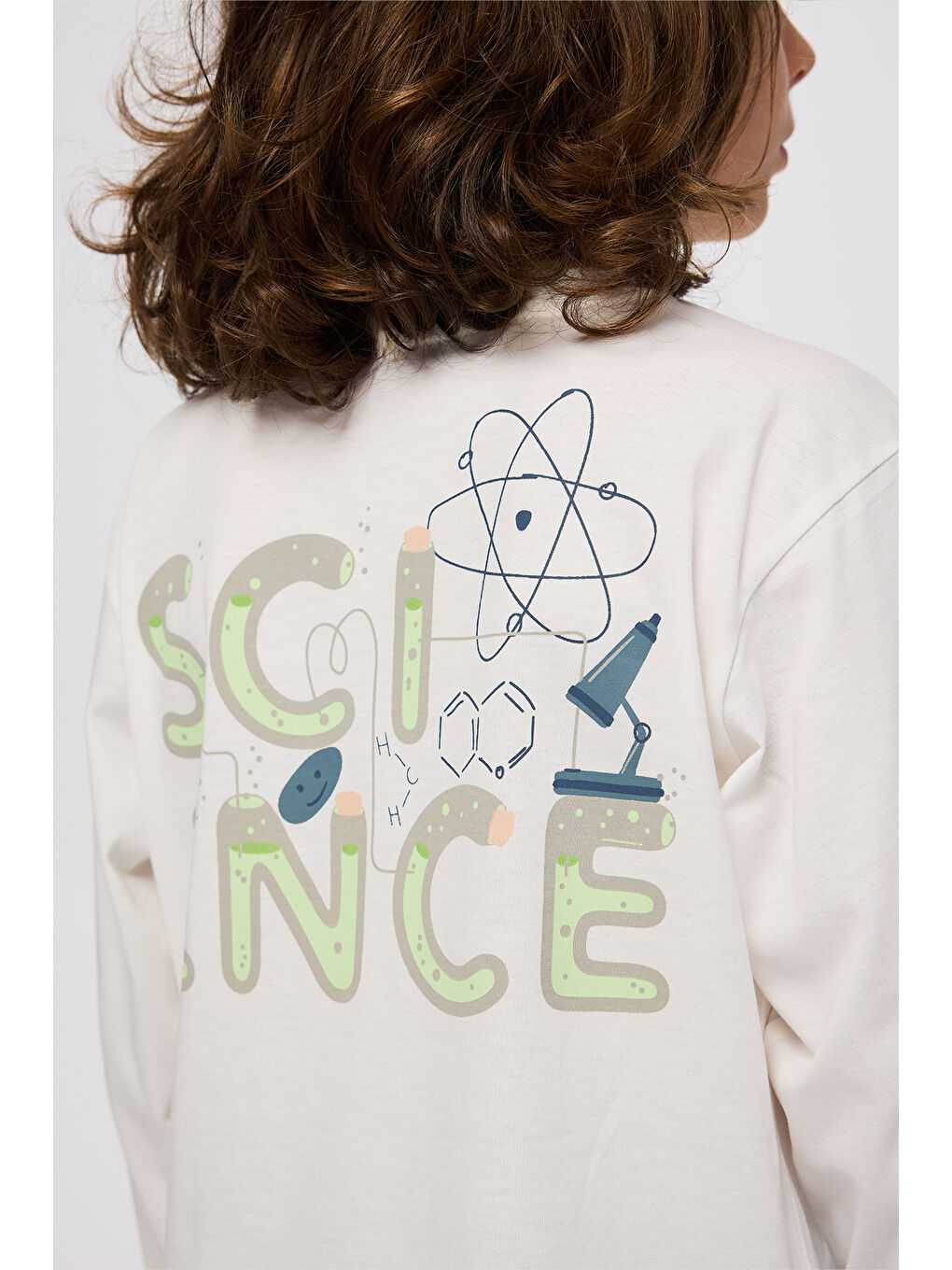 Erkek Çocuk Baskı Detaylı Yumuşak Dokulu Ekru Tişört-4