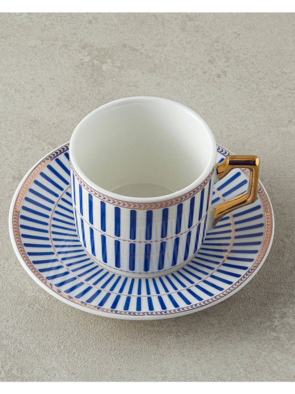 Rabecca New Bone China Kahve Fincan Takımı 4 Parça 2 Kişilik Lacivert-2