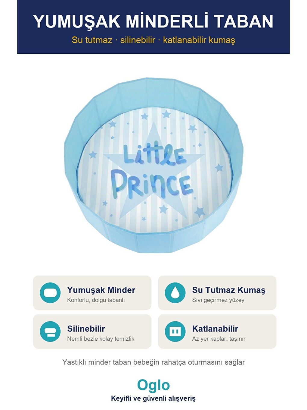 Top Havuzu 100 Top Dahil — Yumuşak Minderli Bebek Oyun Havuzu, Katlanır Çocuk Oyun Parkı Top Seti 0+-3