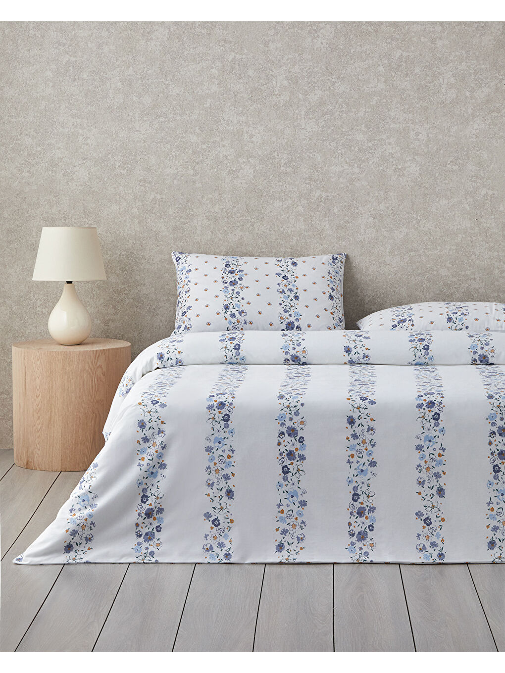 Floret Line Pamuk Çift Kişilik Nevresim Takımı 200x220 cm Mavi