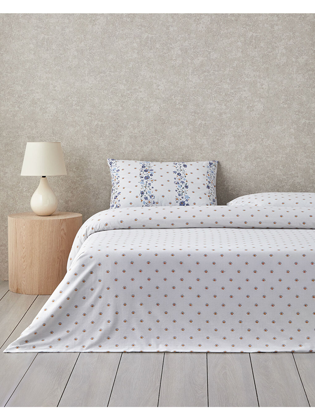 Floret Line Pamuk Çift Kişilik Nevresim Takımı 200x220 cm Mavi-1