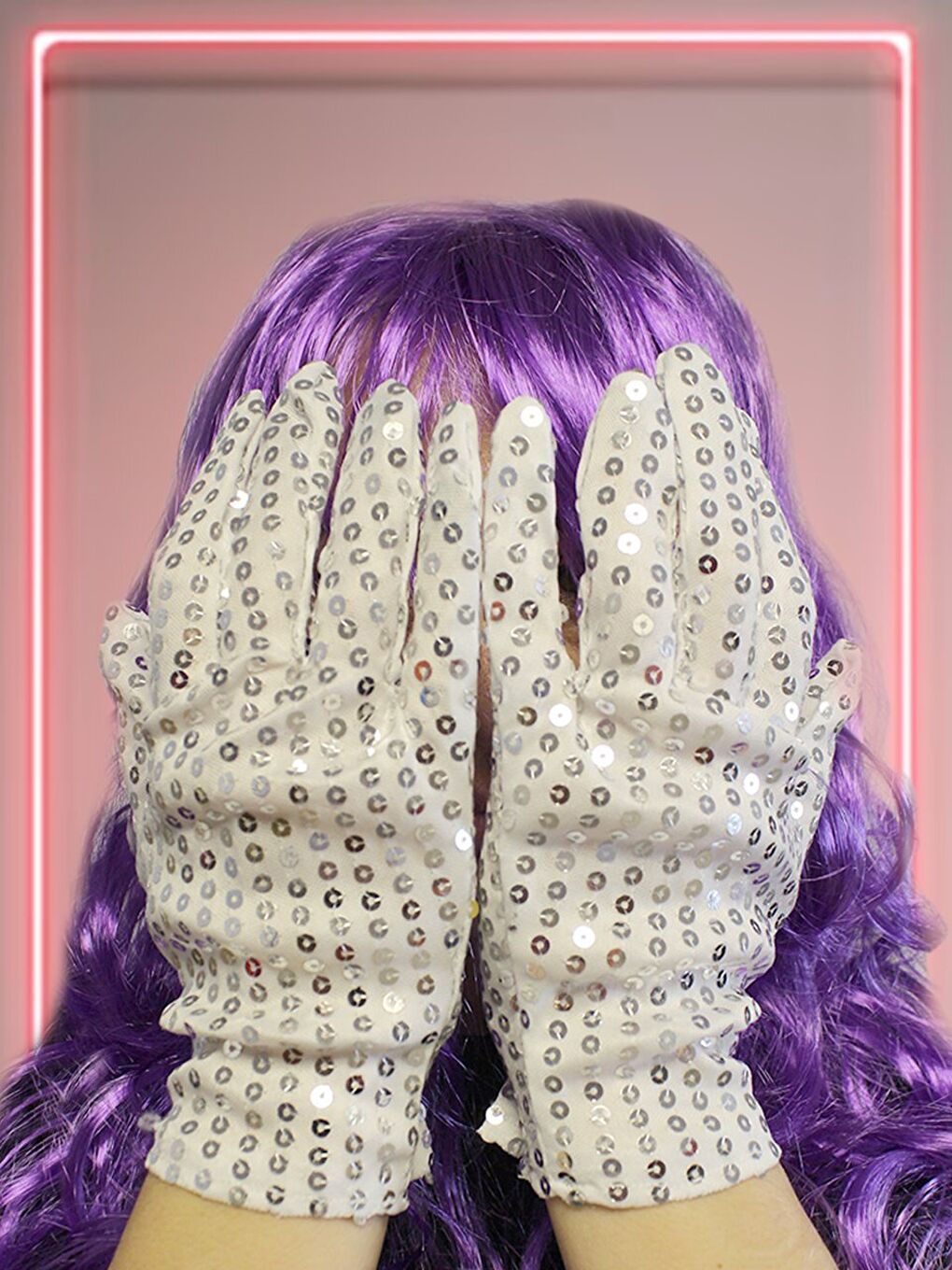 Gri Pullu Eldiven Bride Bekarlığa Veda Partisi Kostümü Gümüş