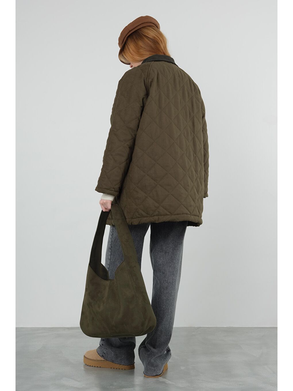 Süet Kapitone Mont Haki-2