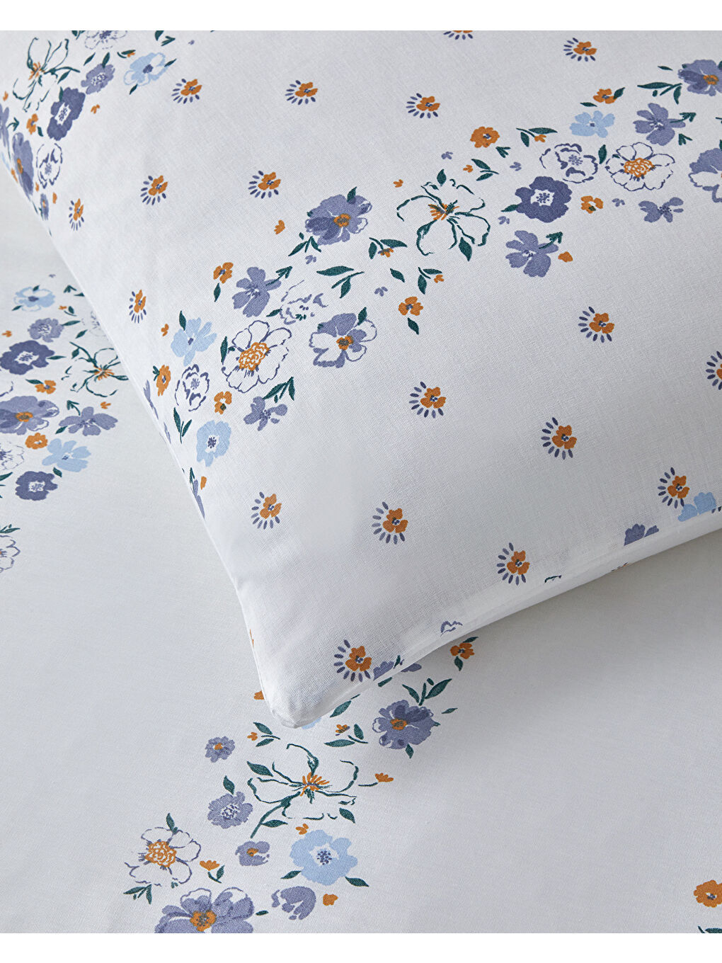 Floret Line Pamuk Çift Kişilik Nevresim Takımı 200x220 cm Mavi-4