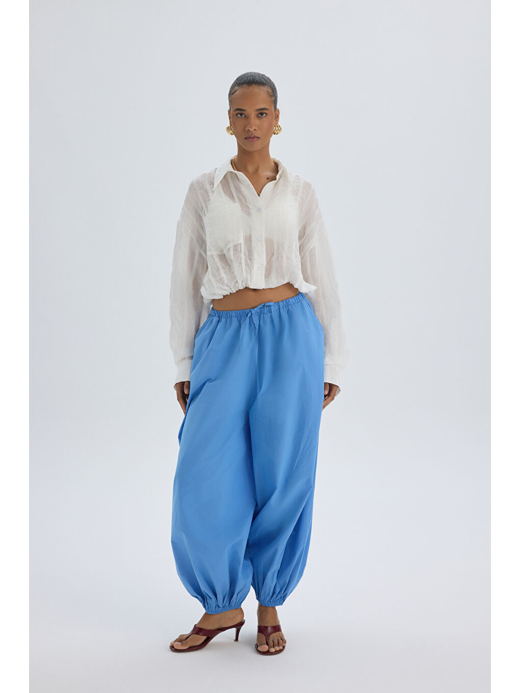 Claps İnce Ekru Kısa Gömlek-1