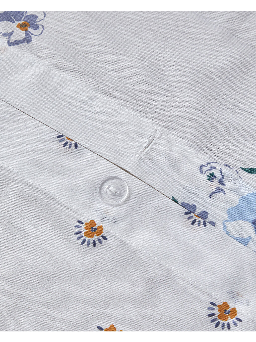 Floret Line Pamuk Çift Kişilik Nevresim Takımı 200x220 cm Mavi-6