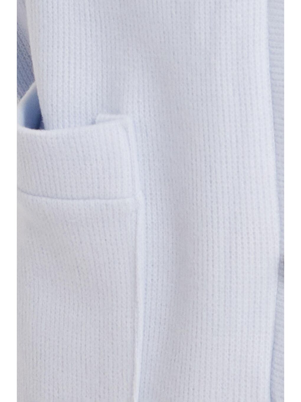 Kadın Relax Fit Rahat Kesim Örme Kumaş Çift Cepli V Yaka Mavi Hırka-2