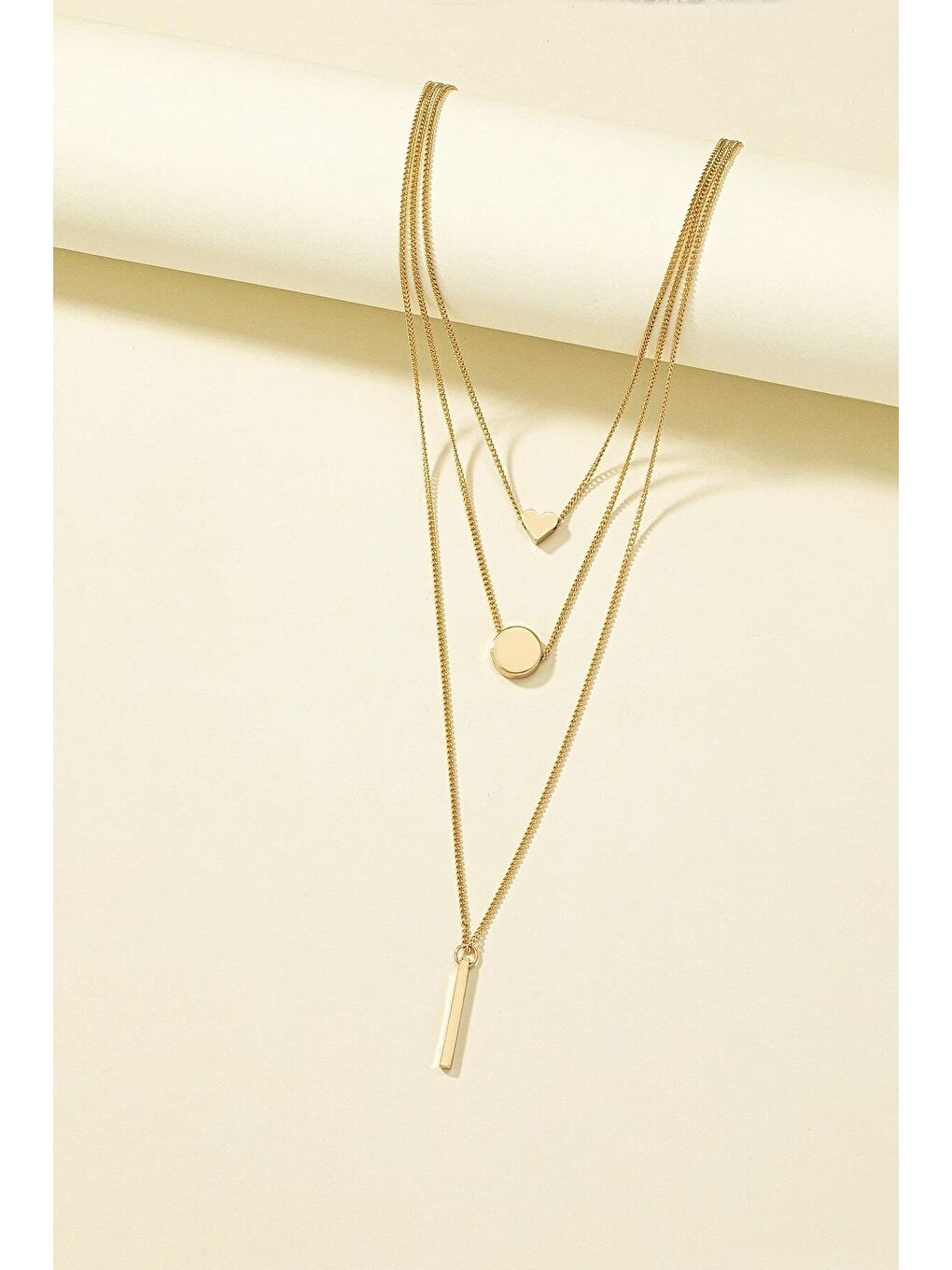 Sarı 3'lü Klasik Kolye Seti