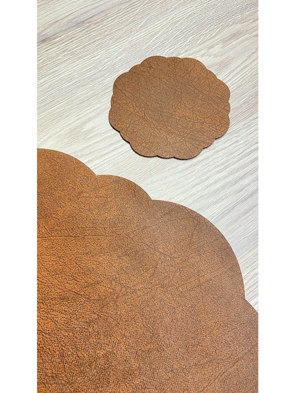 Turuncu Mermer Kırçıl Desen Dalga Model Kiremit Su Tutmaz 2 Kişilik 4 Parça  Amerikan servis-2