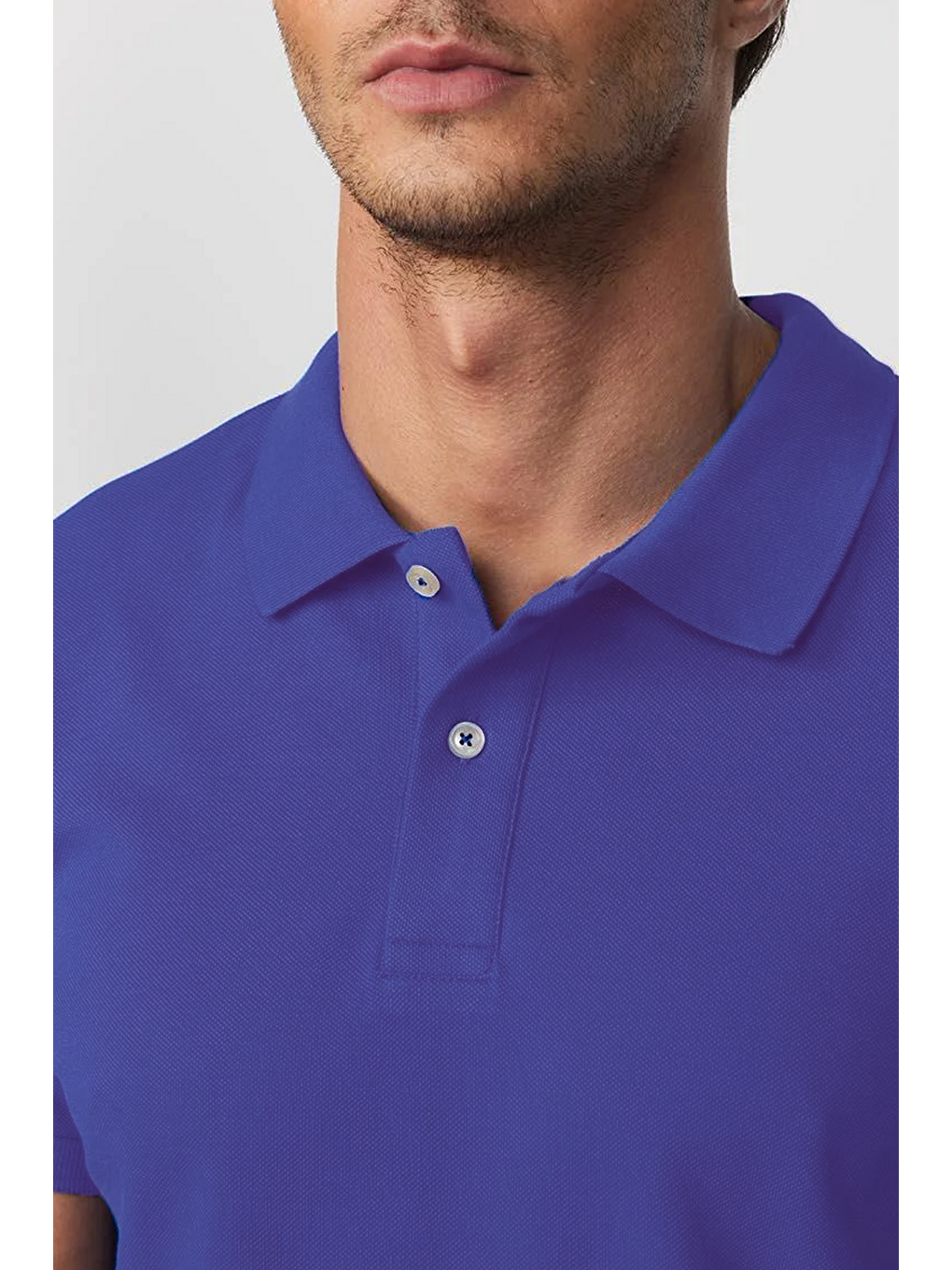 Erkek Slim Fit Dar Kesim %100 Pamuk Koyu Mavi Polo Yaka Tişört-2