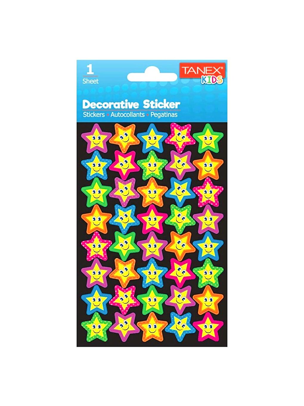 Kids Sticker Gülen Yıldız Renkli 40 Parça (25027)