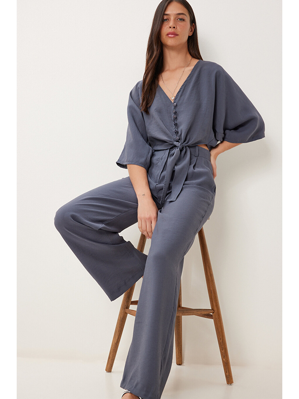 Antrasit Modal Bluz Pantolon Takım ANTRASİT HBV0008