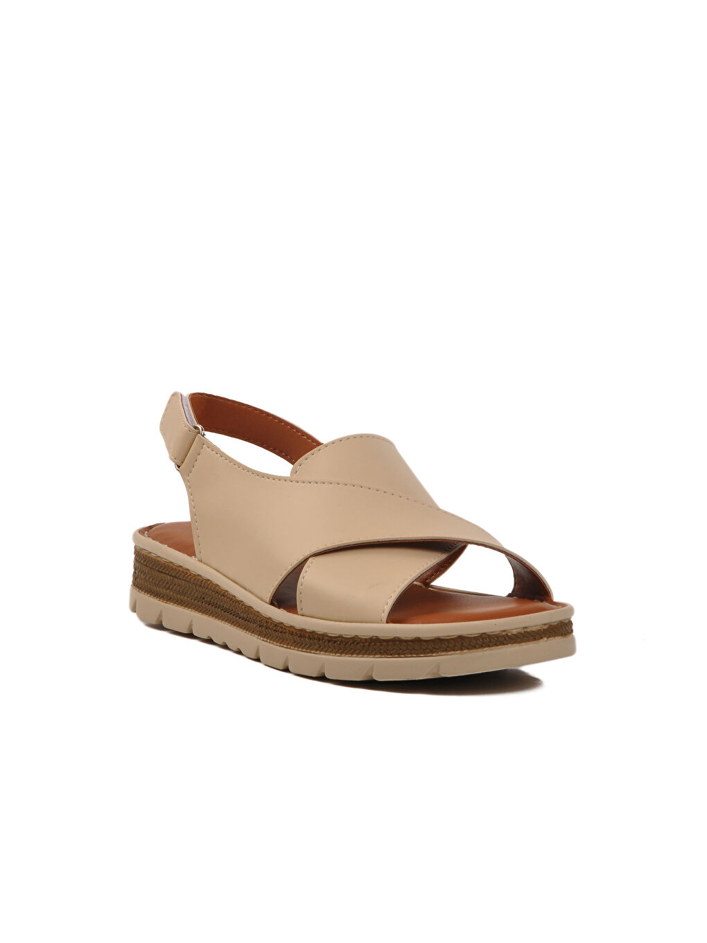 Bej Cırtlı Kadın Sandalet 492129 Z-2