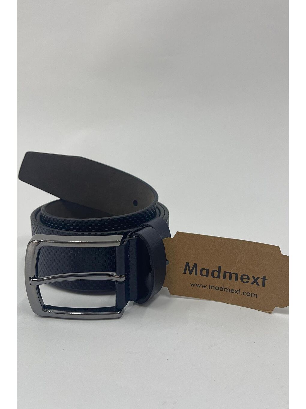 Lacivert Suni Deri Desenli Erkek Kemer 7223-2