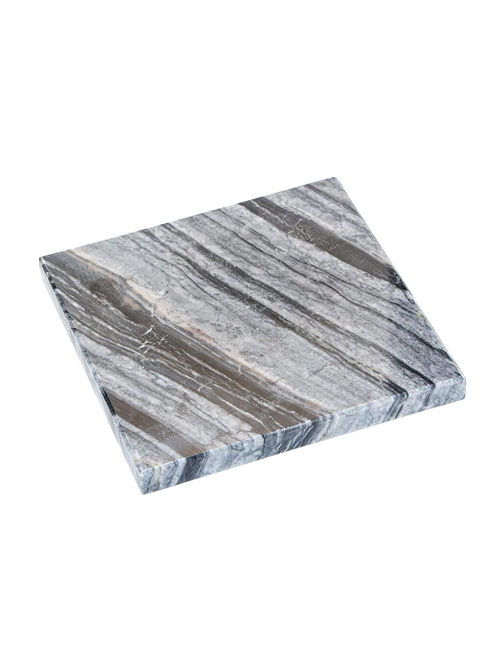 Missi Dekoratif Sunumluk Antrasit Doğal Mermer Taş - 20x20 cm