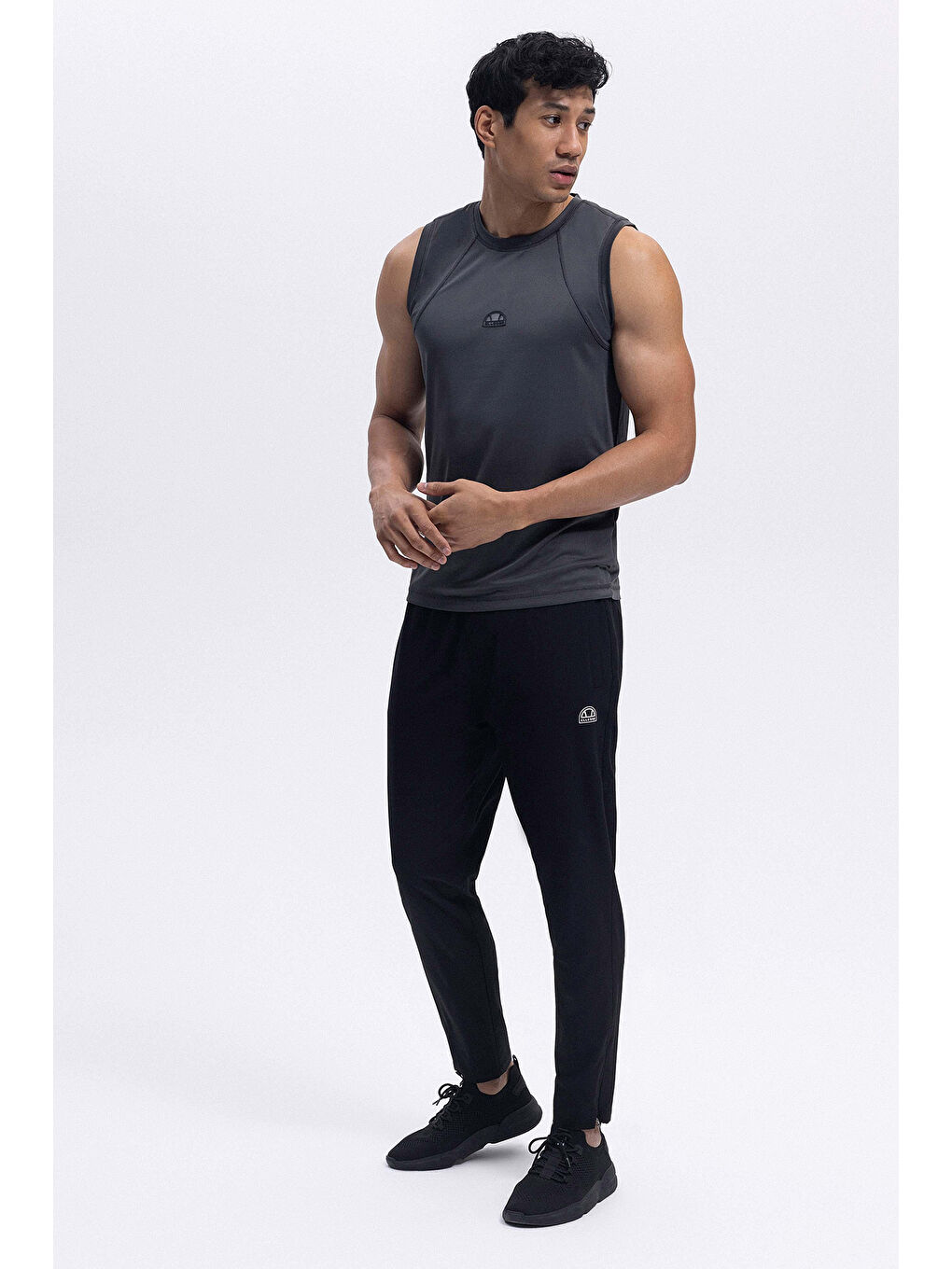 Antrasit Regular Fit Normal Bel Fermuarlı Dar Paça Jogger Pantolon EM440-ANT-2