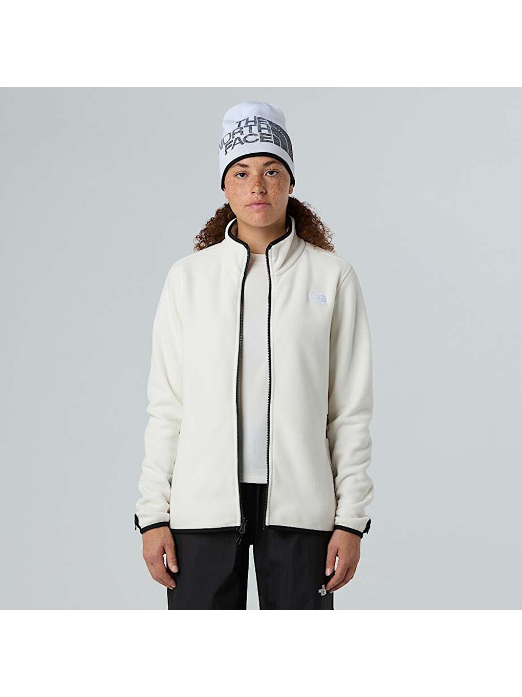 Glacier Fleece Kadın Beyaz Dik Yaka Ceket-1
