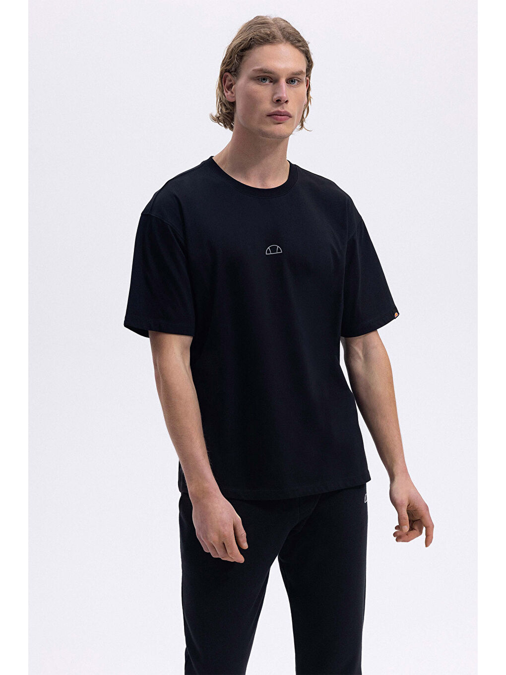 Siyah % 100 Pamuk Regular Fit Bisiklet Yaka T Shirt EM376-BK