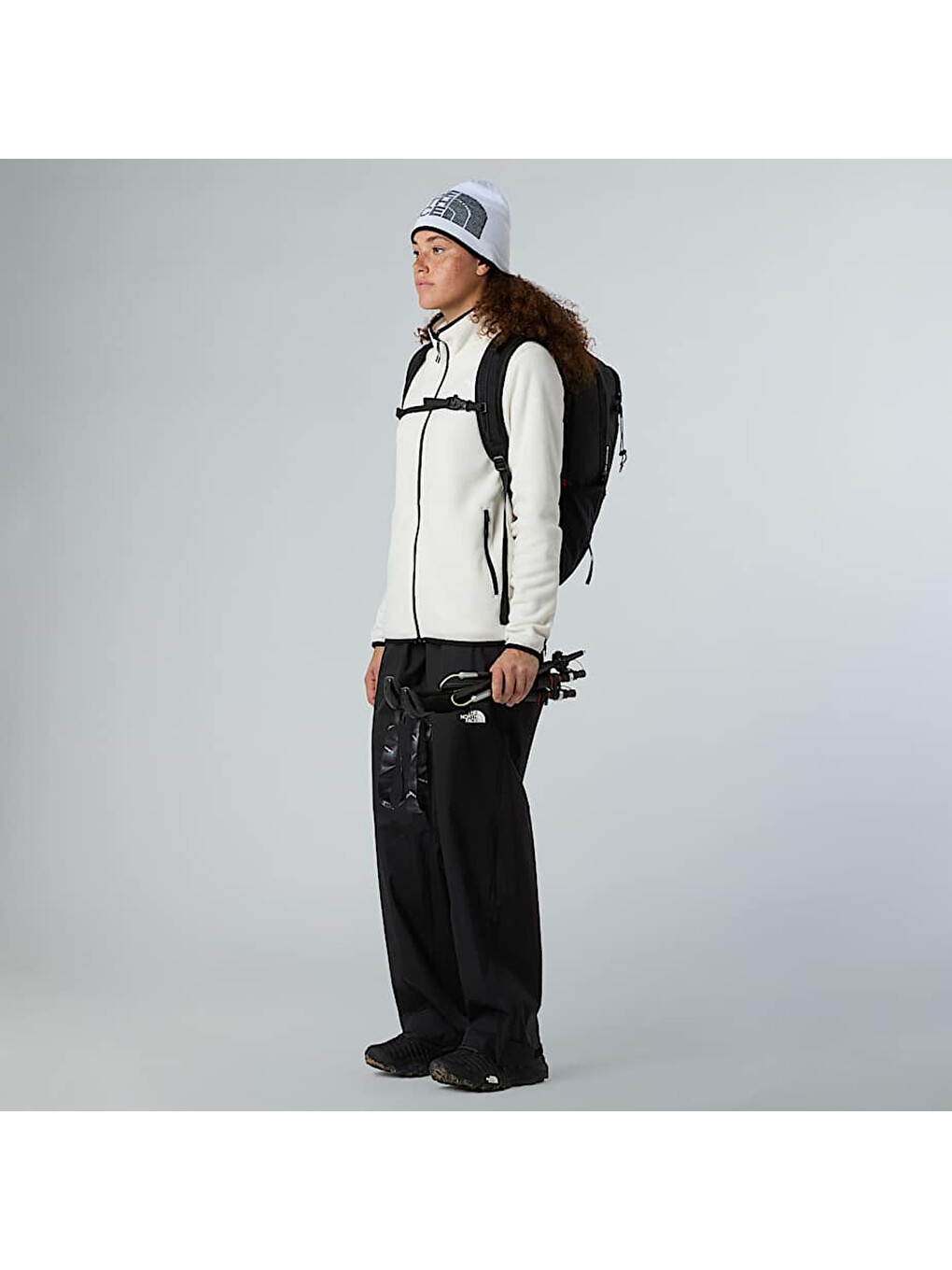 Glacier Fleece Kadın Beyaz Dik Yaka Ceket-3
