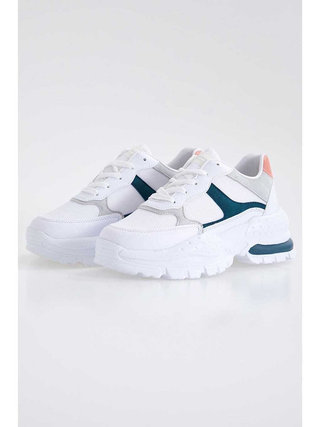 Yeşil Zümrüt Bağcıklı Yüksek Taban Günlük Kadın Spor Ayakkabı - 89077-1