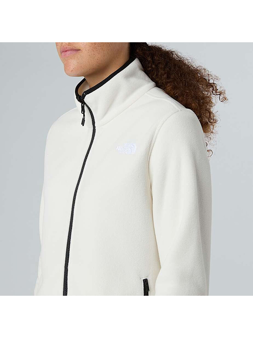 Glacier Fleece Kadın Beyaz Dik Yaka Ceket-4