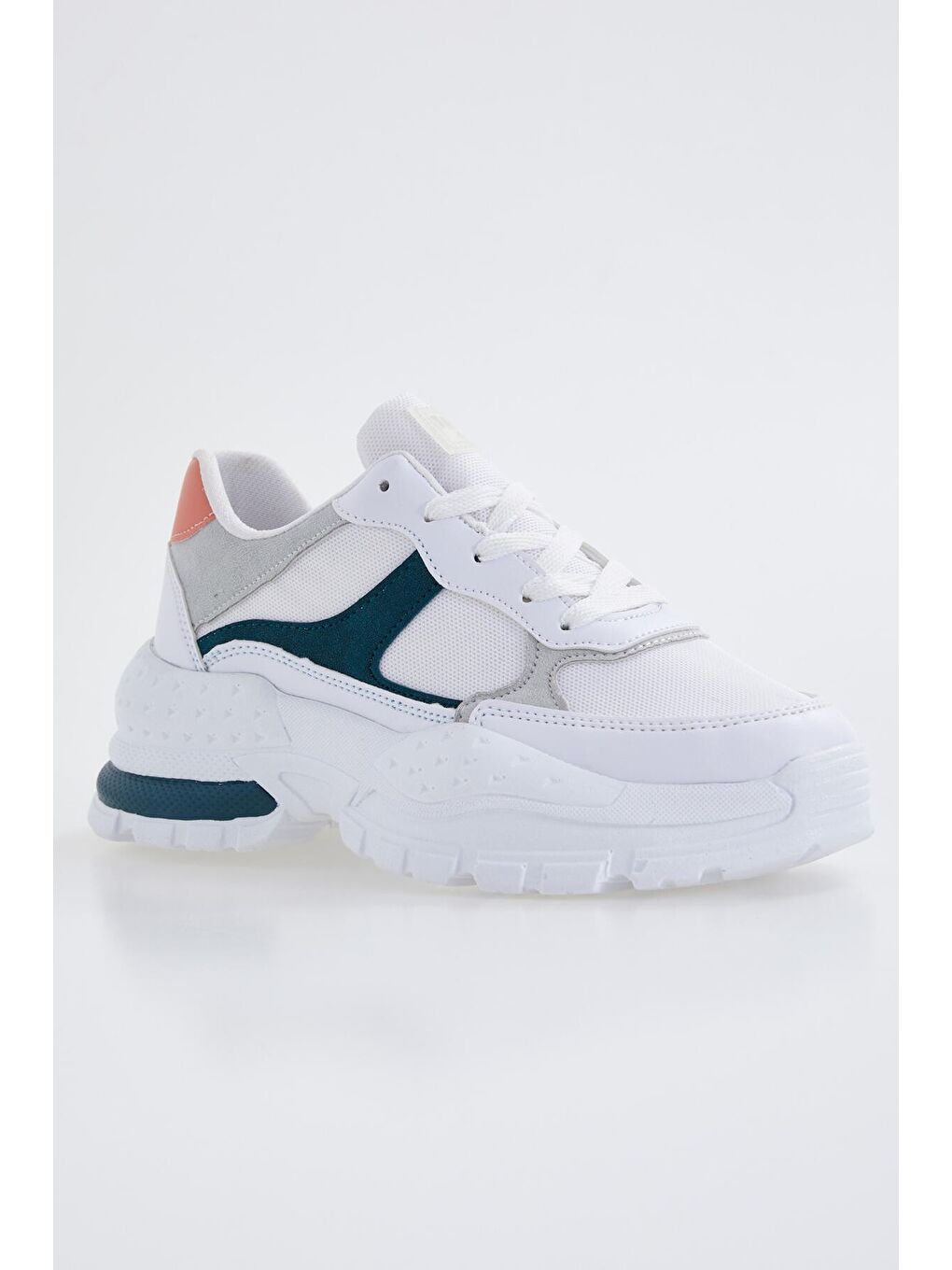 Yeşil Zümrüt Bağcıklı Yüksek Taban Günlük Kadın Spor Ayakkabı - 89077-4