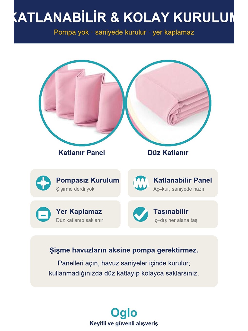 Top Havuzu 100 Top Dahil — Yumuşak Minderli Bebek Oyun Havuzu, Katlanır Çocuk Oyun Parkı Top Seti 0+-4
