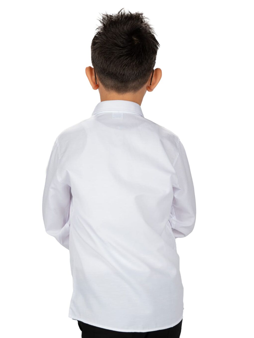 Beyaz Düz Renk Erkek Çocuk Gömlek MNK0575-1