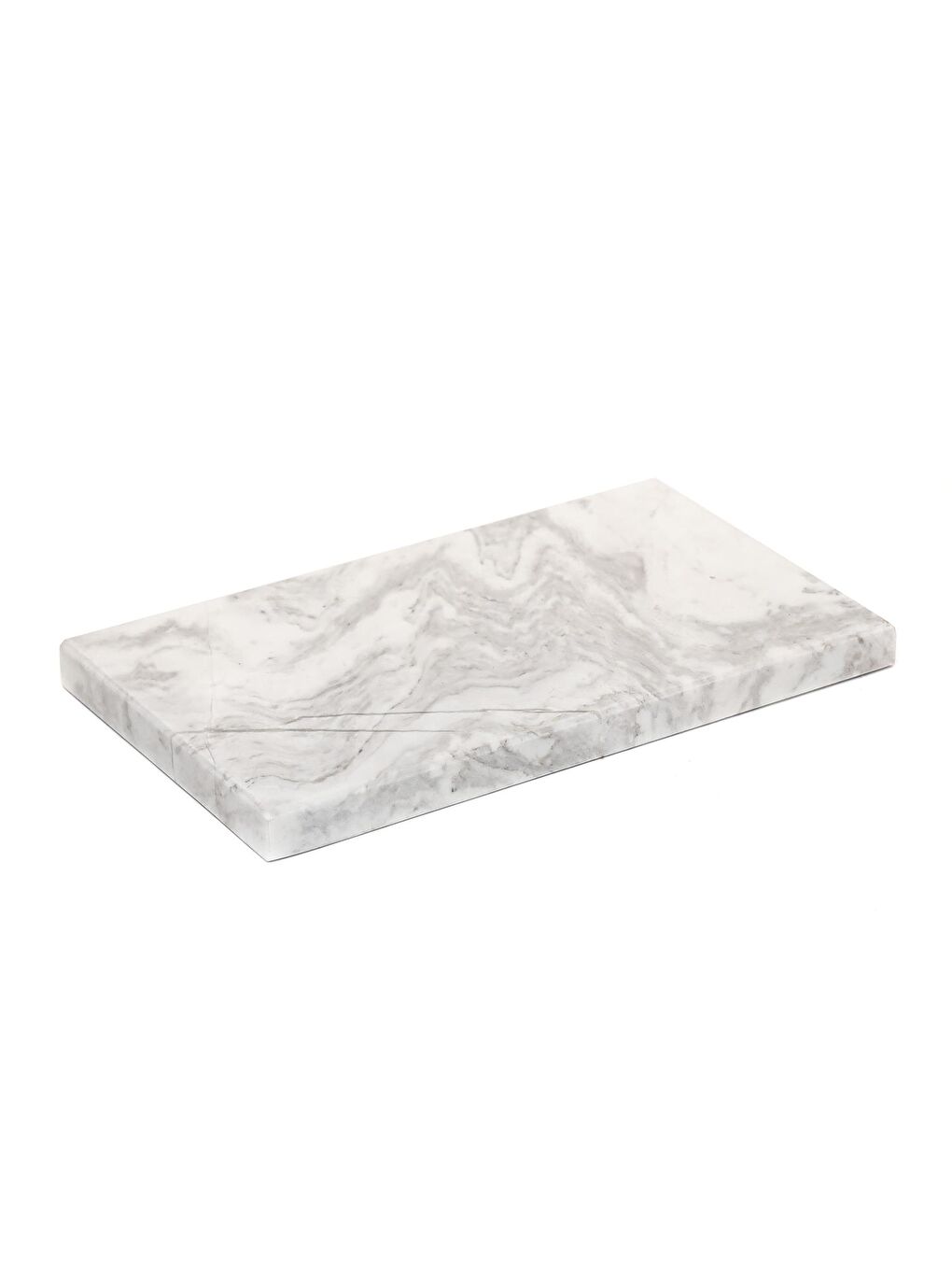 Missi Dekoratif Sunumluk Gri Dalgalar Doğal Mermer Taş - 12x23 cm