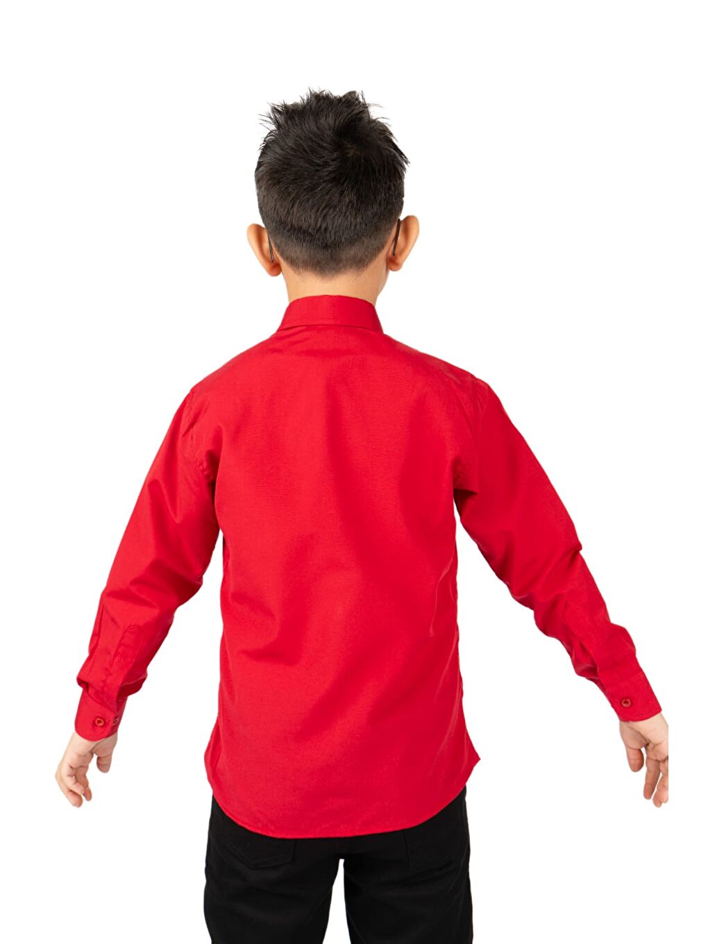 Kırmızı Düz Renk Erkek Çocuk Gömlek MNK0575-1