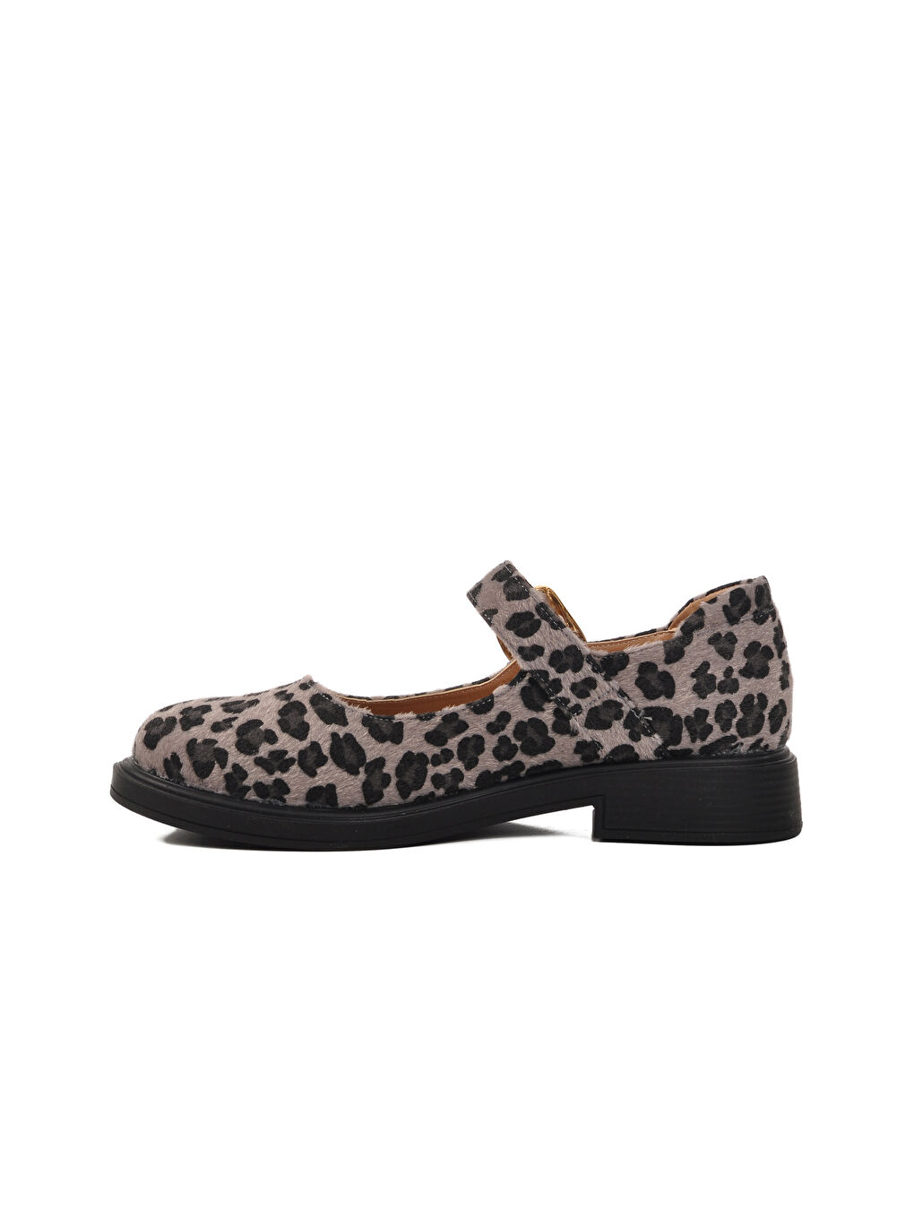 Gri Leopar Desenli Kemerli Kadın Babet 572407 Z-1