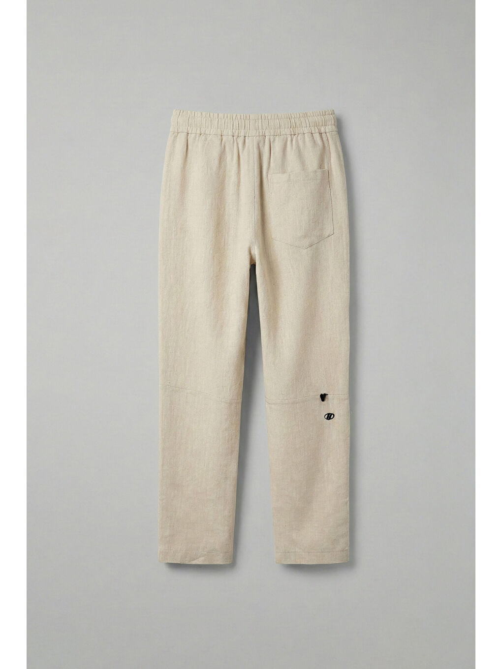 Erkek Baggy Fit Keten Pantolon Bej-1