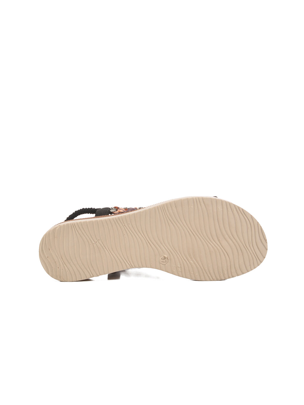 Siyah İşlemeli Hafif İnce Taban Kadın Sandalet 358131 Z-4