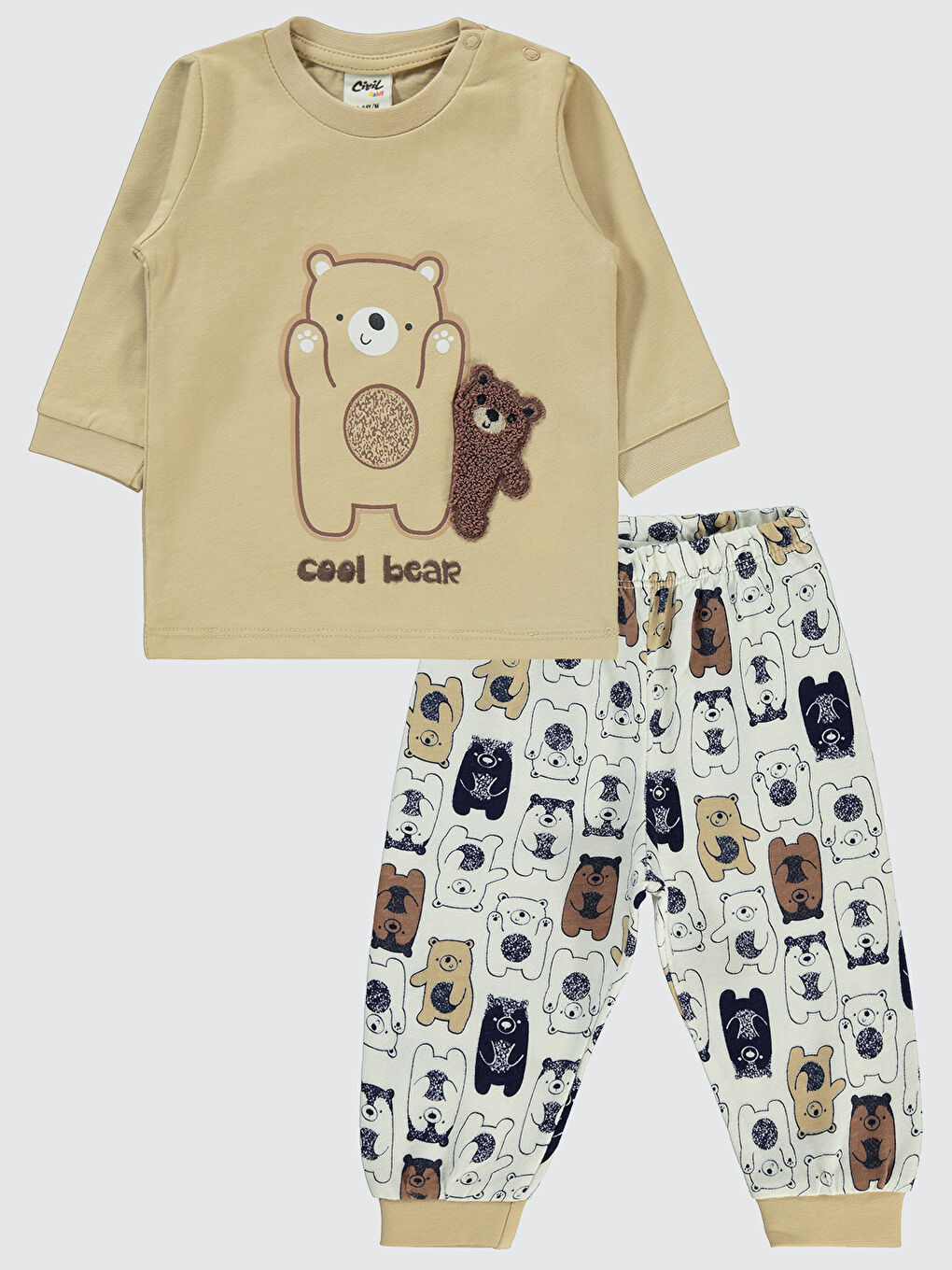 Kahverengi Baby Erkek Bebek Pijama Takımı 6-18 Ay Sütlü Kahve