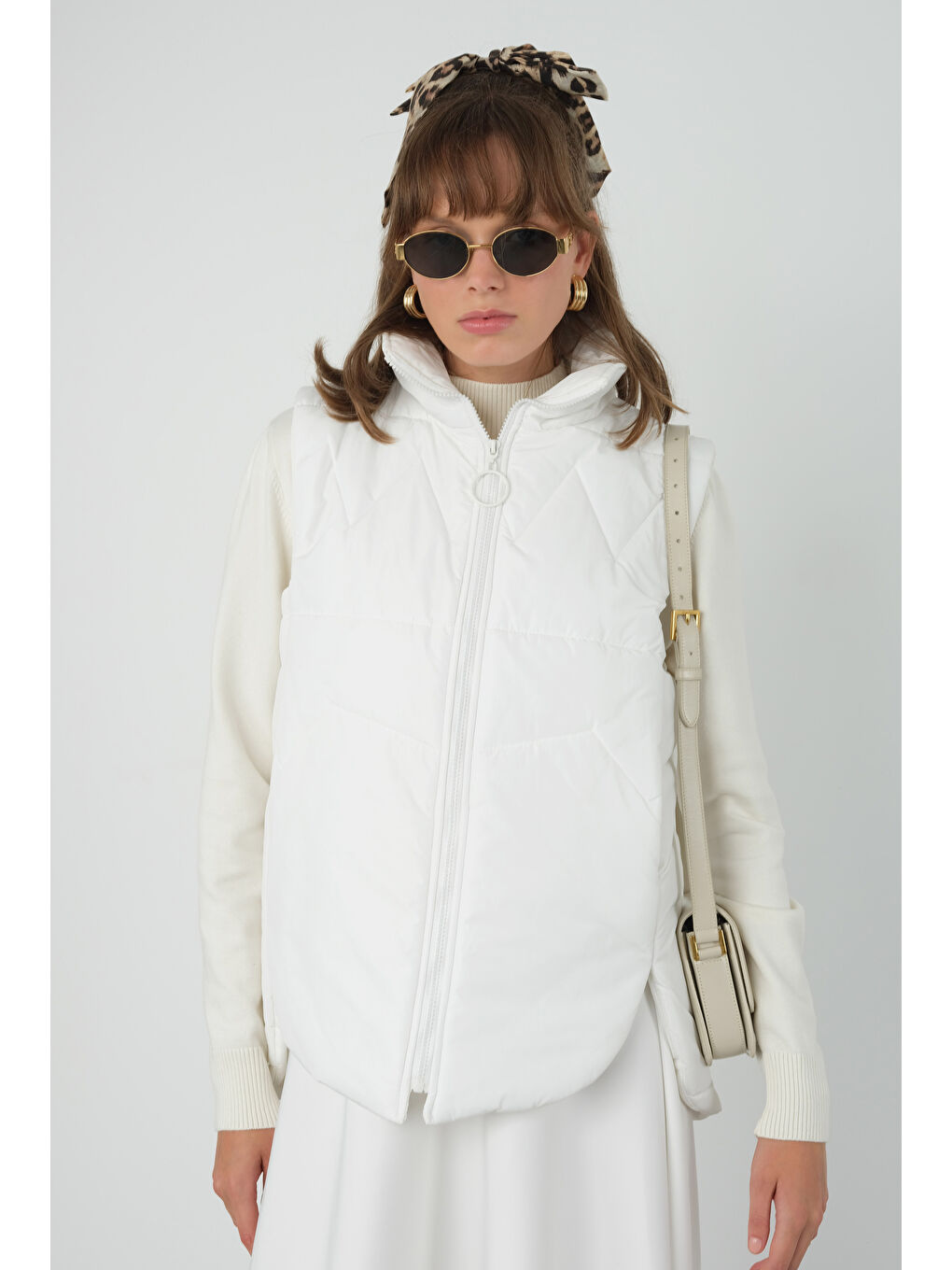 Kısa Şişme Yelek Beyaz-1