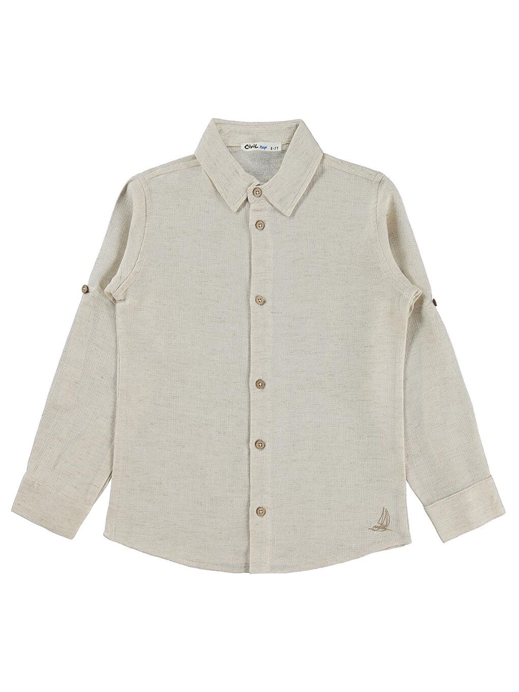 Boys Basic Hasır 10-13 Yaş Gömlek - Bej 13-14 Yaş