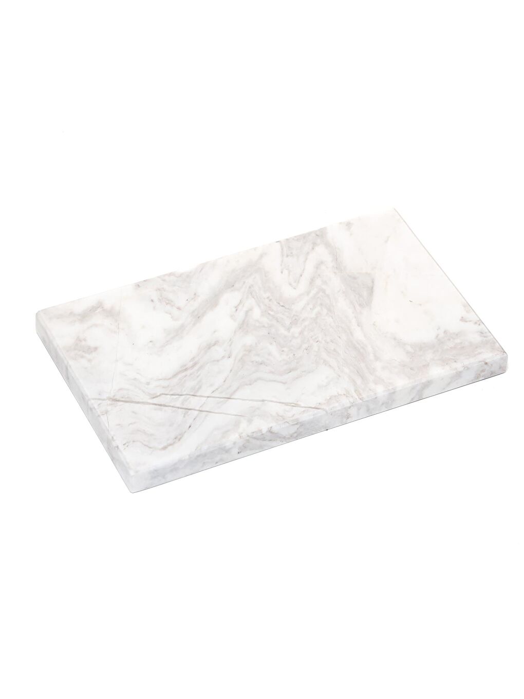 Missi Dekoratif Sunumluk Gri Dalgalar Doğal Mermer Taş - 27x16 cm