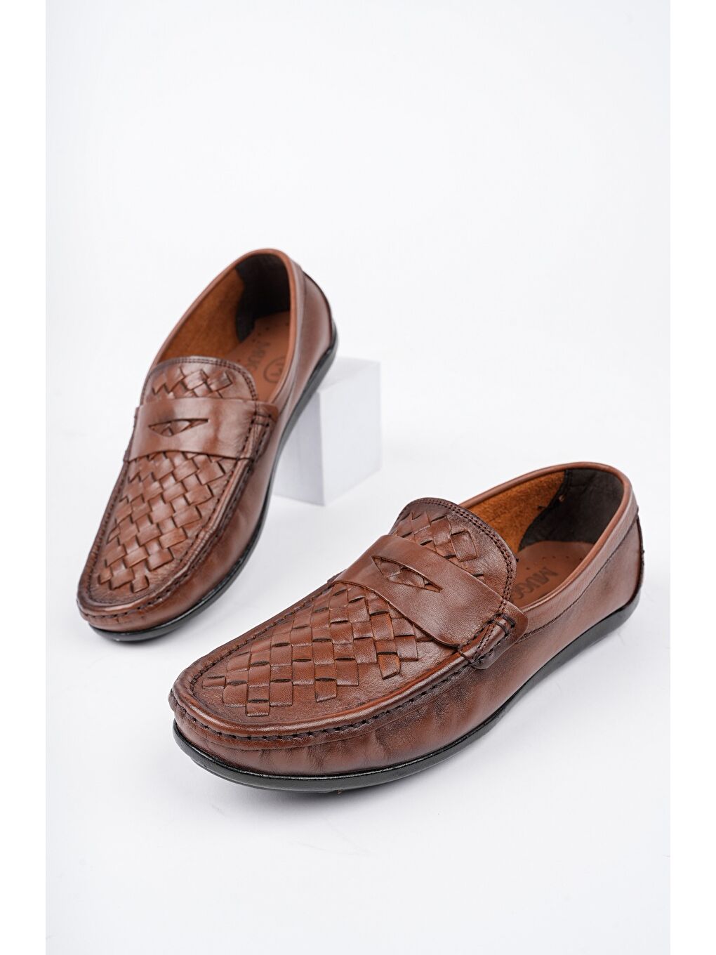 Kahverengi WOLTZ Klasik Hakiki Deri Günlük Erkek Ayakkabı-1