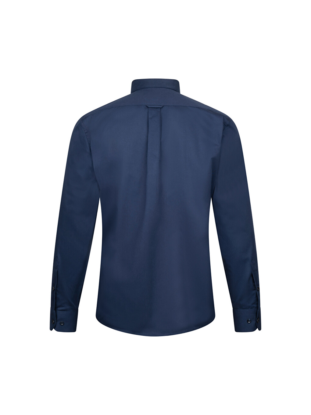 Lacivert Slim Fit Slim Yaka 100% Pamuk Uzun Kollu Flanel Gömlek-1