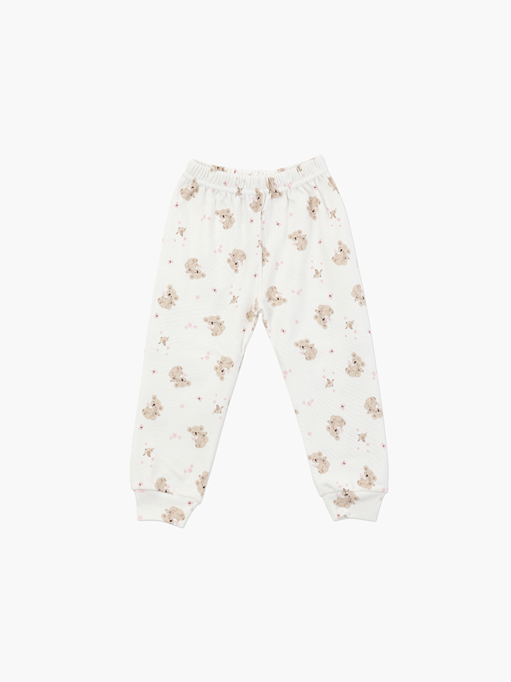 Pembe Bisiklet Yaka Uzun Kollu Kız Bebek Pijama Takımı-2