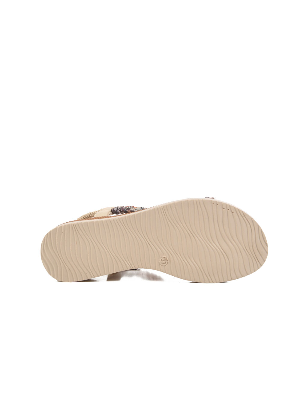 Bej İşlemeli Hafif İnce Taban Kadın Sandalet 358131 Z-4