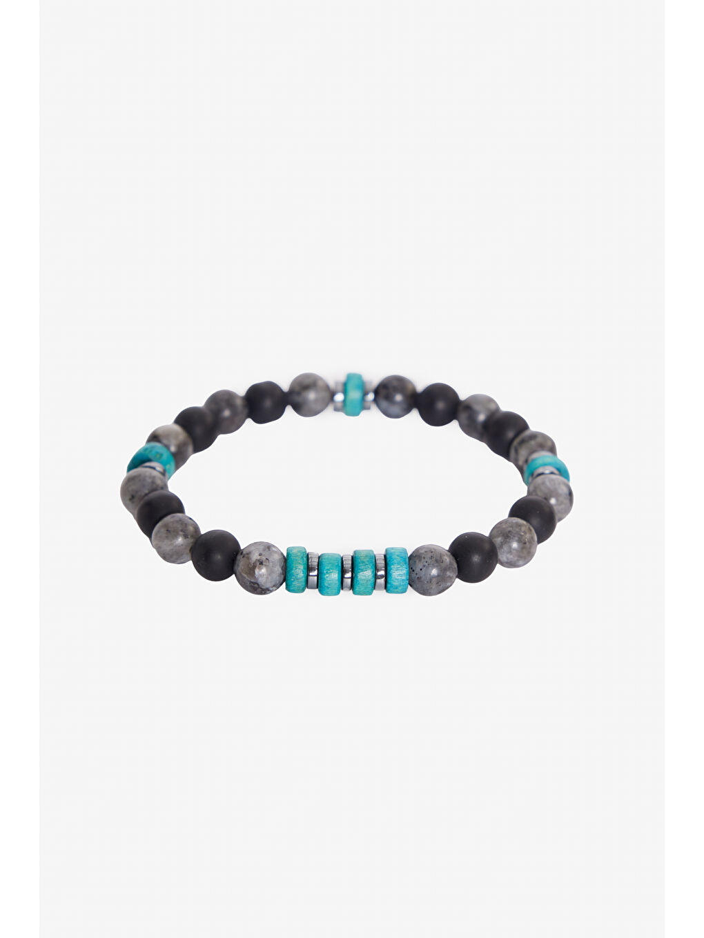 Erkek Siyah-Turkuaz Doğal Taş Boncuk Bileklik