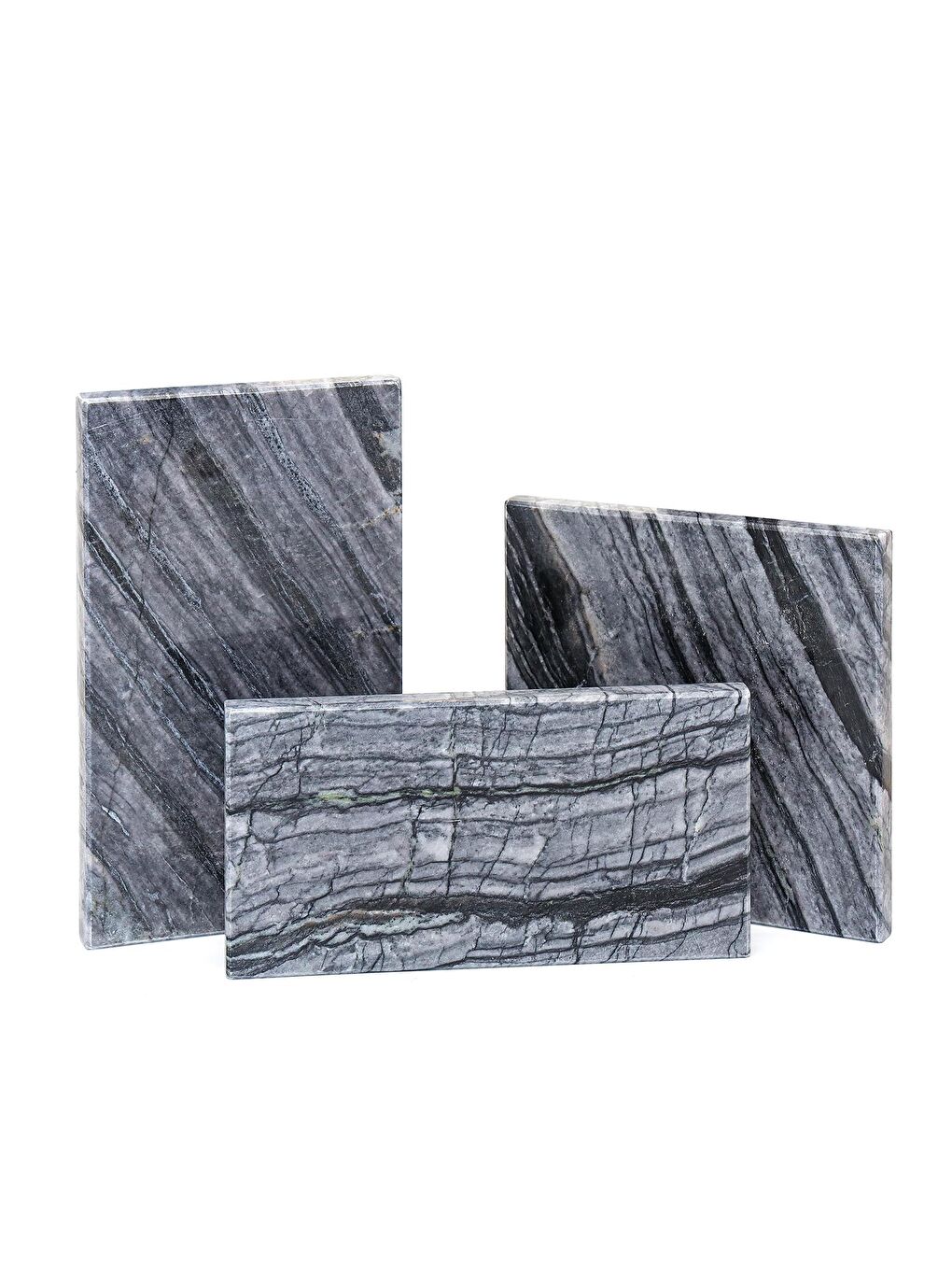 Missi Dekoratif Sunumluk Antrasit Doğal Mermer Taş - 27x16 cm - 3
