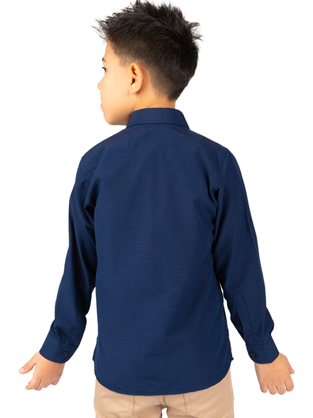 Lacivert Düz Renk Erkek Çocuk Gömlek MNK0575-1